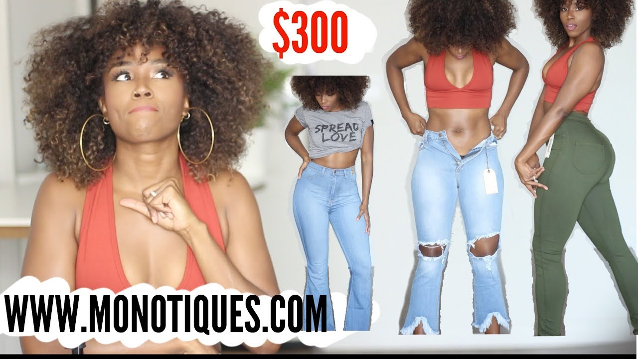 CURVY GIRL TRY ON HAUL + FALL FASHION WITH MONOTIQUES.COM BETTER THAN FASHION NOVA JEANS?
