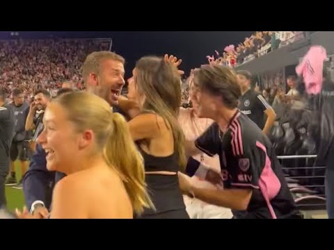 The Reaction of David Beckham   his Family to Messi’s Goal     