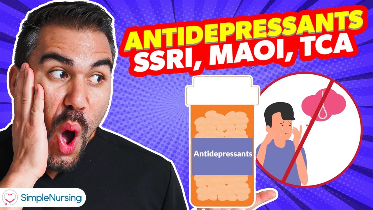 Pharmacology - Antidepressants - SSRI, MAOI, TCA, SNRIs) nursing RN PN (MADE EASY)