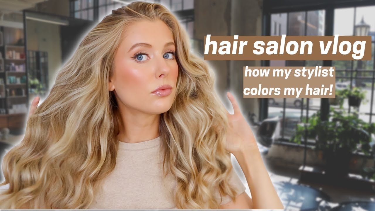 How My Hair Stylist Colors my Warm Blonde Hair! Hair Salon Vlog