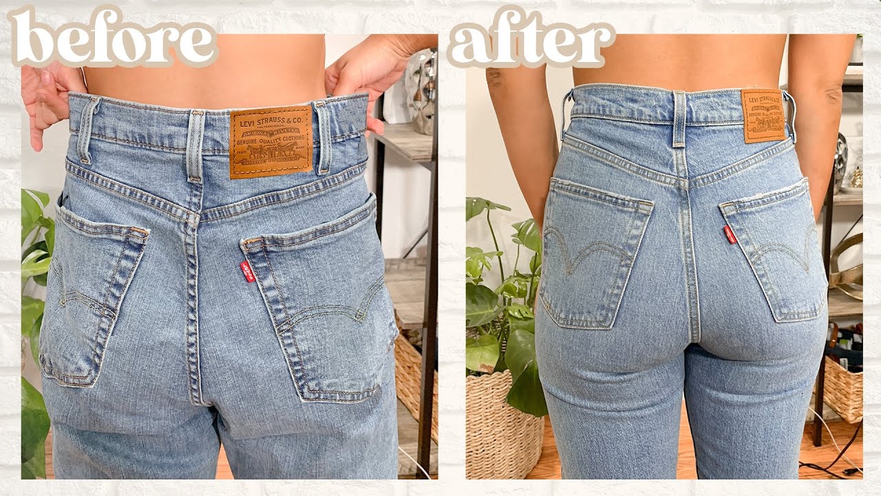 HOW TO TAKE IN THE WAIST OF YOUR JEANS |  NO-SEW EASY + QUICK