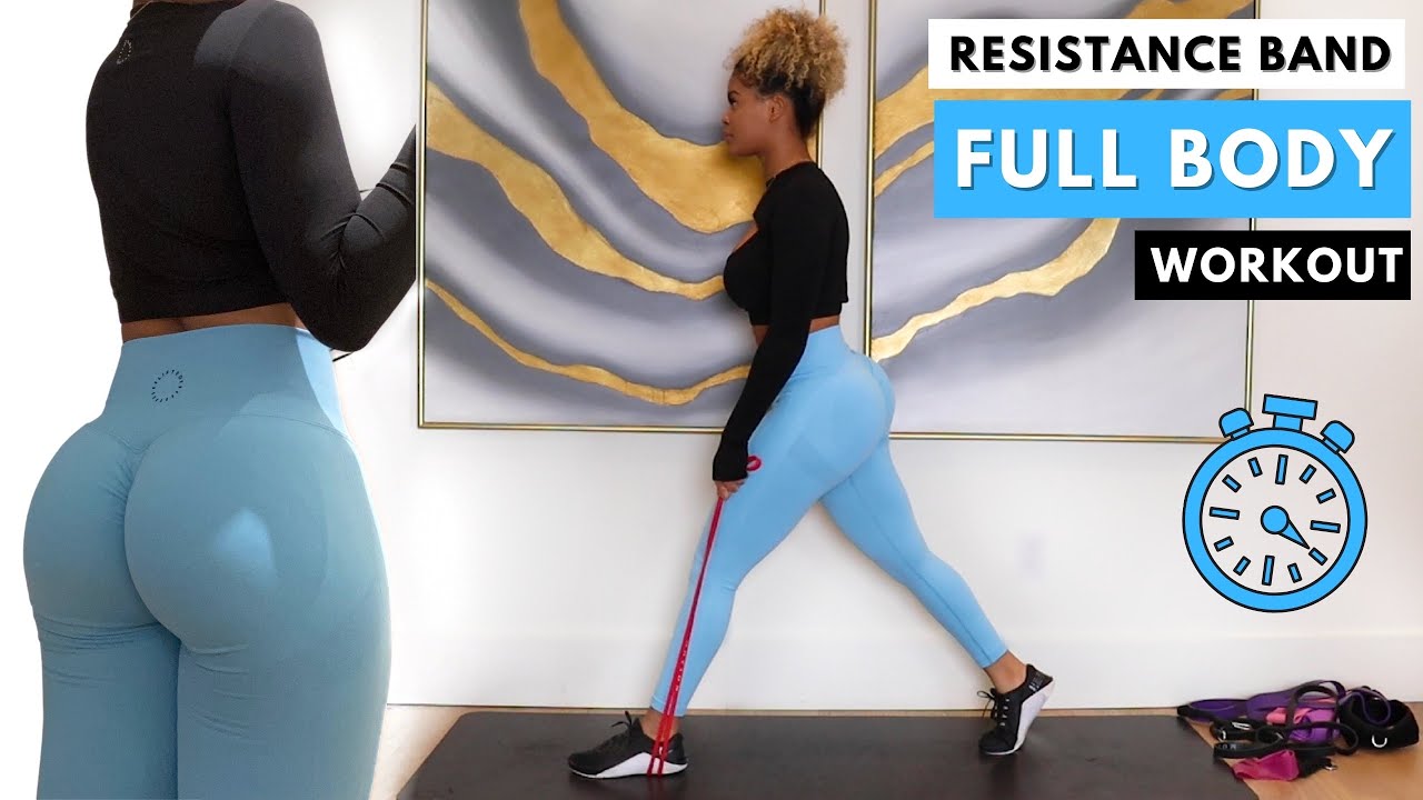 EASY FULL BODY LONG RESISTANCE BANDS WORKOUT
