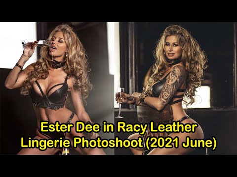 Ester Dee in Racy Leather Lingerie Photoshoot (2021 June)