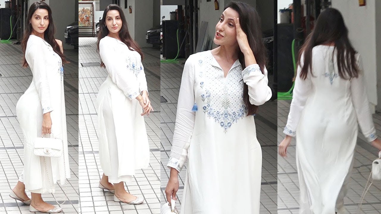 Nora Fatehi Looks Perfect Desi Chic As She Flaunts Her कड़क Figure In Transparent Kurti At T Series