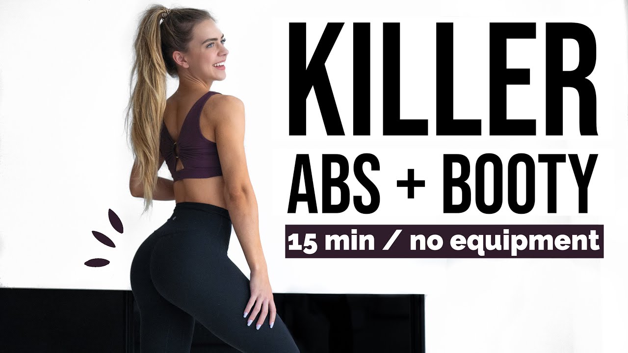 2 in 1 ABS + BOOTY Home Workout (No Equipment, 15 Min) | 24 Day SHRED CHALLENGE