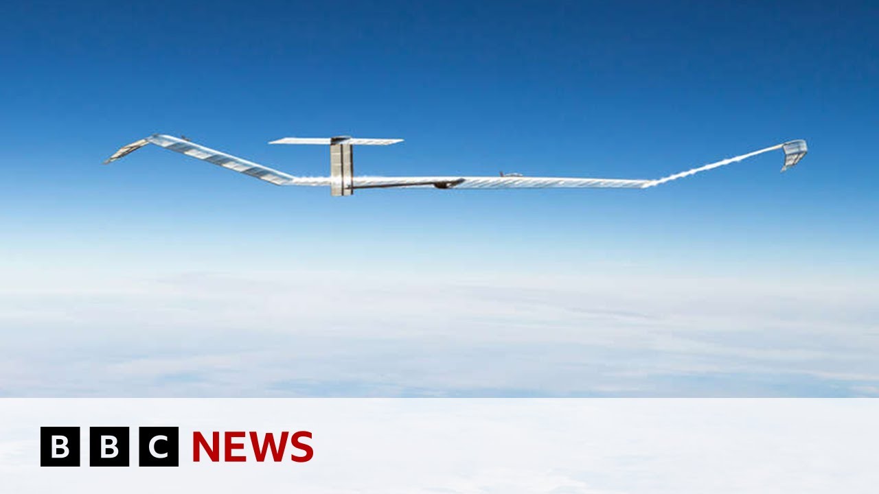 The solar-powered aircraft flying high in the atmosphere 